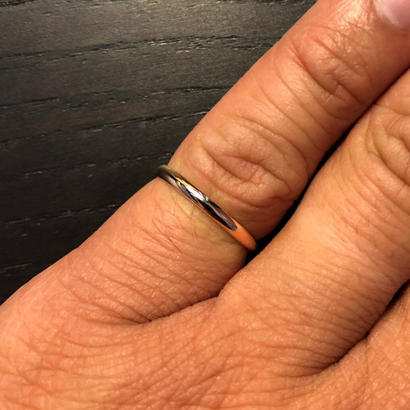 Sterling Silver 925 2MM Rose Gold Wedding Ring - Picture 4 of 6